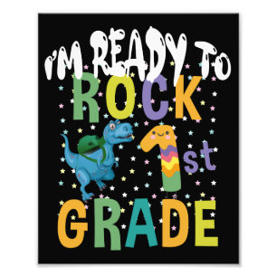 Impression Photo Retour à l'école Je suis prêt à rocker 1ère année 