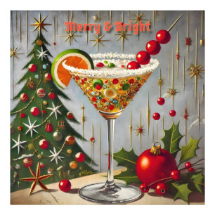 Impression Photo Retro les années 50 Merry Bright Christmas Candy C