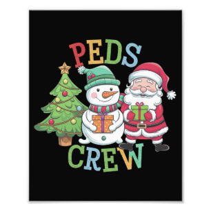 Impression Photo Retro Peds Crew Noël Pédiatrie Infirmière Infirmiè