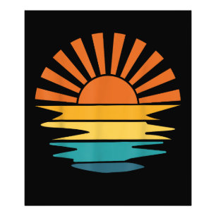 Impression Photo Retro Sunset Rays Wavy Vintage Retro Sunshine Sun