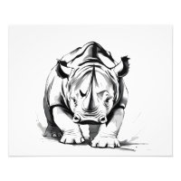 Rhinoceros Vector Graphisme Art Portrait Animal Wi