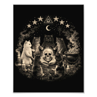 Impression Photo Rituel de chat gothique ensorcelant Soutenez votre