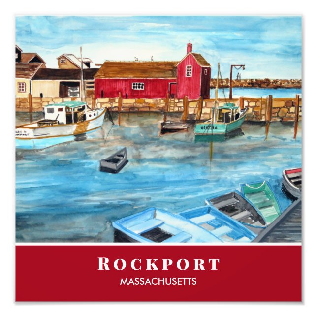 Impression Photo Rockport Harbour Massachusetts Nouvelle-Angleterre (Devant)