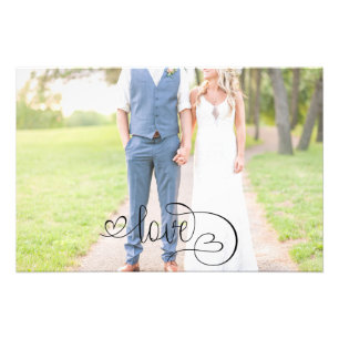Impression Photo Romantique Black Love Script Mariage élégant