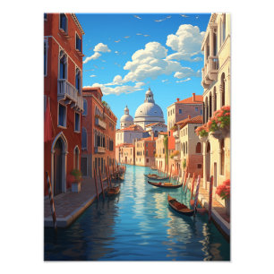 Impression Photo Romantique Canal de Venise Gondola #4