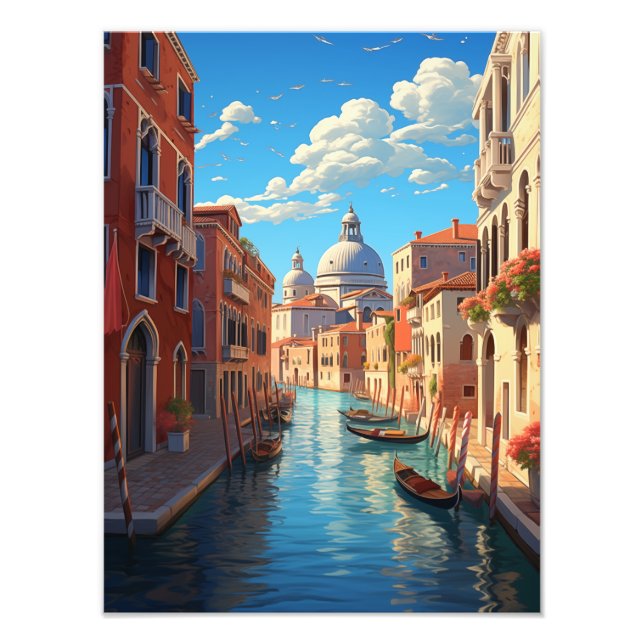 Impression Photo Romantique Canal de Venise Gondola #4 (Devant)