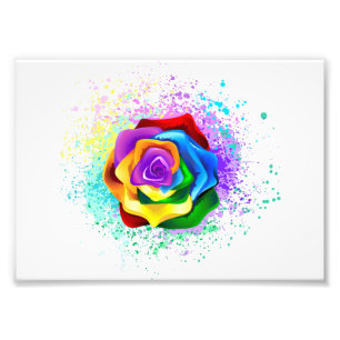 Impression Photo Rose arc-en-ciel coloré