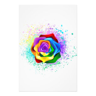 Impression Photo Rose arc-en-ciel coloré