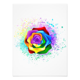 Impression Photo Rose arc-en-ciel coloré