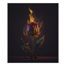 Impression Photo rose en feu