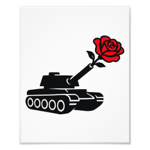 Impression Photo Rose floral Tank anti-pacifisme de guerre