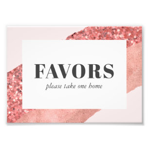 Impression Photo Rose Gold, Blush & Paillettes Cadeaux de Remerciem