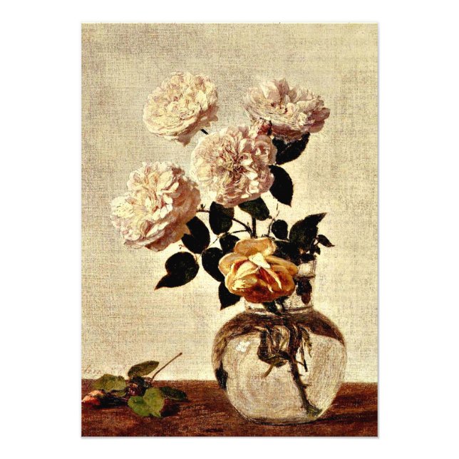 Impression Photo Rose, Henri Fantin-Latour, (Devant)