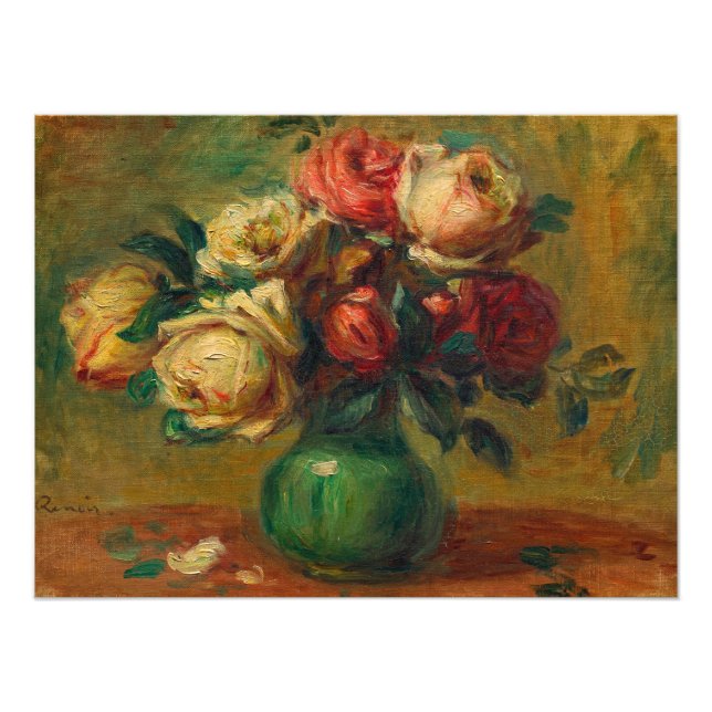Impression Photo Roses dans un vase par Pierre-Auguste Renoir (Devant)