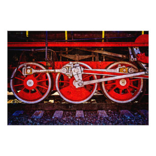 Impression Photo Roues de train à vapeur vintage