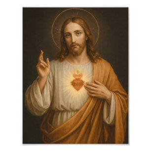 Impression Photo Sacré Coeur de Jésus Traditionnel Catholique