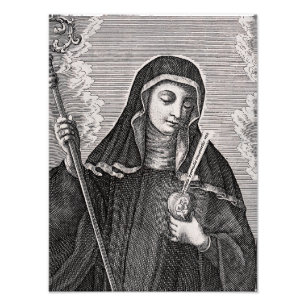 Impression Photo Saint Gertrude le Grand Allemand bénédictin mystiq