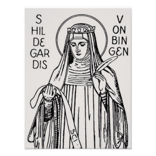 Impression Photo Saint Hildegard de Bingen Abbess bénédictine
