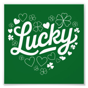 Impression Photo Saint Patrick's Day Heart Lucky Clover Shamrock