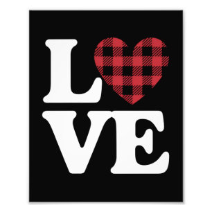 Impression Photo Saint-Valentin Cœur Carreaux Amour