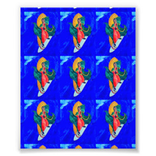 Impression Photo saints surfeurs sur les ondes bleues