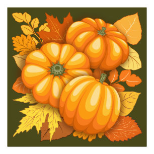 Impression Photo Saison d'automne Halloween Citrouille Motif