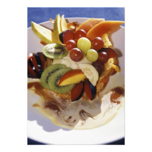 Impression Photo Salade de fruits avec de la glace.