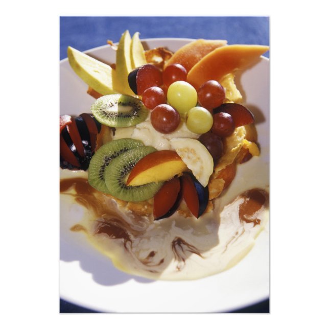Impression Photo Salade de fruits avec de la glace. (Devant)