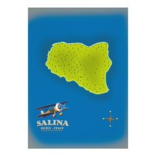 Impression Photo Salina, Sicile carte carte de l'affiche