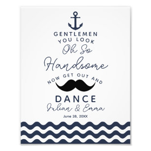 Impression Photo Salle de toilettes mens mariage panneau marine