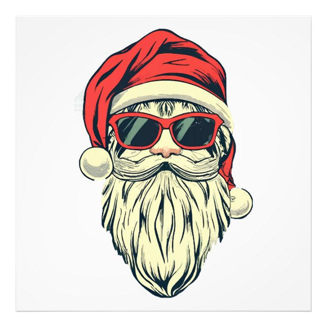 Impression Photo santa claus avec lunettes (Devant)