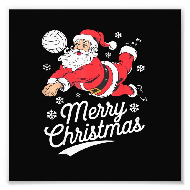 Impression Photo Santa Playing Volleyball Christmas Pajama Cool Spo (Devant)