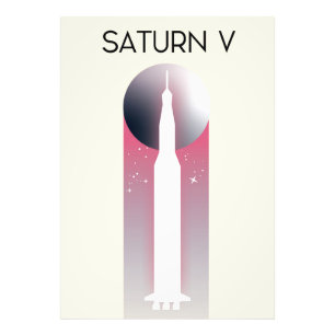 Impression Photo Saturn V Apollo Space Art