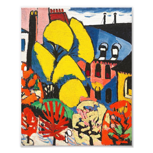 Impression Photo Sayen - Arbres, peinture colorée, (Devant)