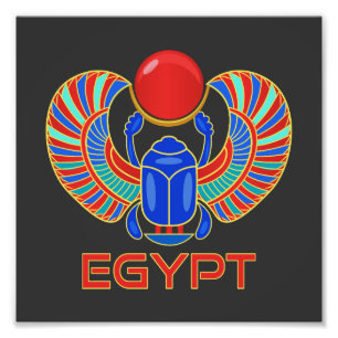Impression Photo Scarab Égyptien Avec Le Mot Egypte
