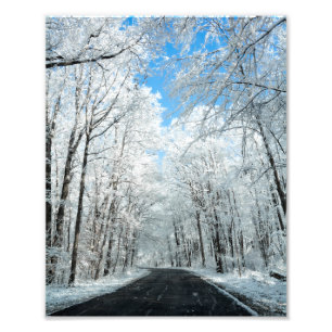 Impression Photo Scène de la route hivernale neige