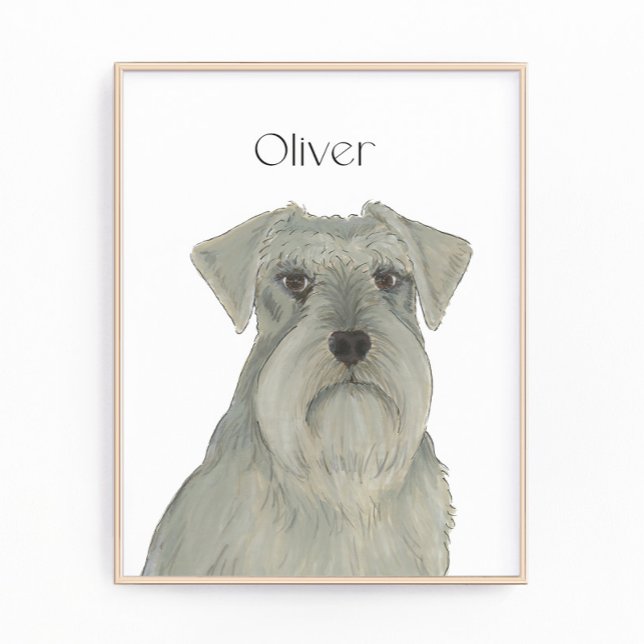 Impression Photo Schnauzer d'argent gris personnalisé (Créateur téléchargé)
