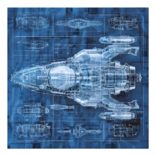 Impression Photo Sci-Fi Blueprint Space Ship