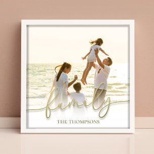 Impression Photo Script de calligraphie or simple Typographie de fa