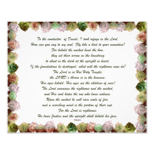 Impression Photo Scripture, Psaume 11, Green Gray Roses