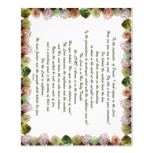 Impression Photo Scripture, Psaume 11, Green Gray Roses