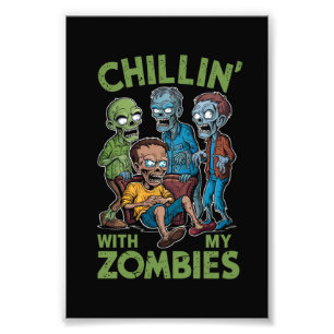 Impression Photo Se détendre avec mes zombies Halloween garçons enf