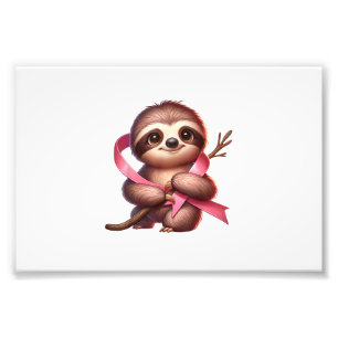 Impression Photo Sensibilisation au cancer du sein Sloth mignon Rub