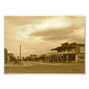 Impression Photo Sépia de rue principale de pierre tombale de