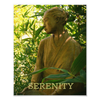 Impression Photo Serene Bamboo Statue du jardin