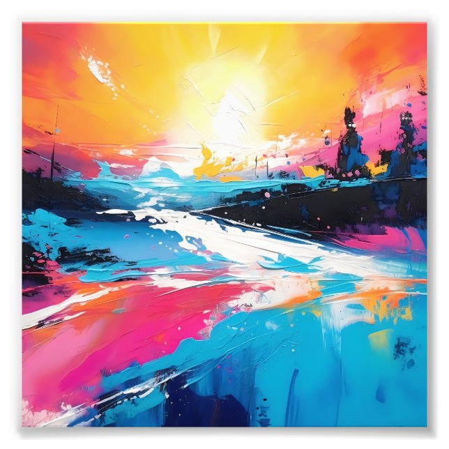 Impression Photo Sérénité radiante : Réflexions Abstraites sur le c (Devant)