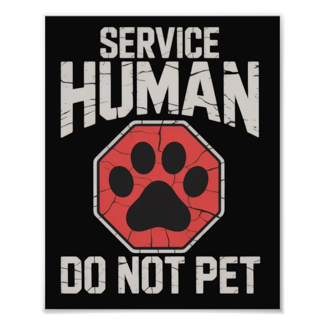 Impression Photo Service Dog Human Do Not Pet Rescue Dog Owner  (Devant)