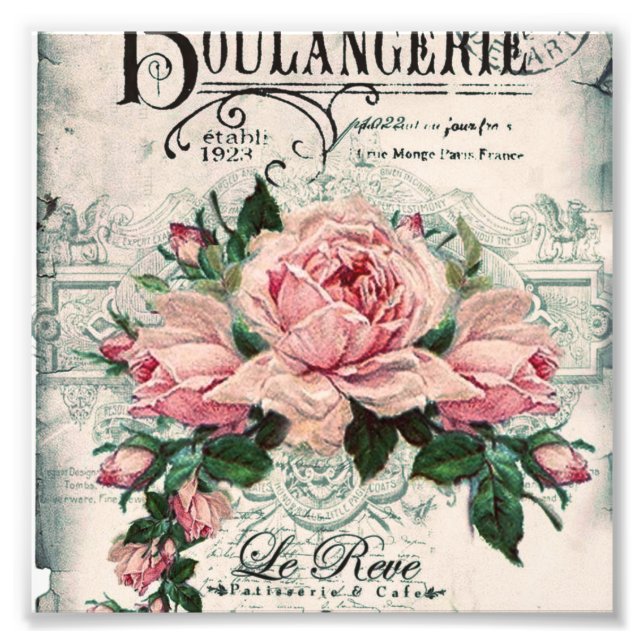 Impression Photo shabby chic, découpage, victorien, français chic,  (Devant)