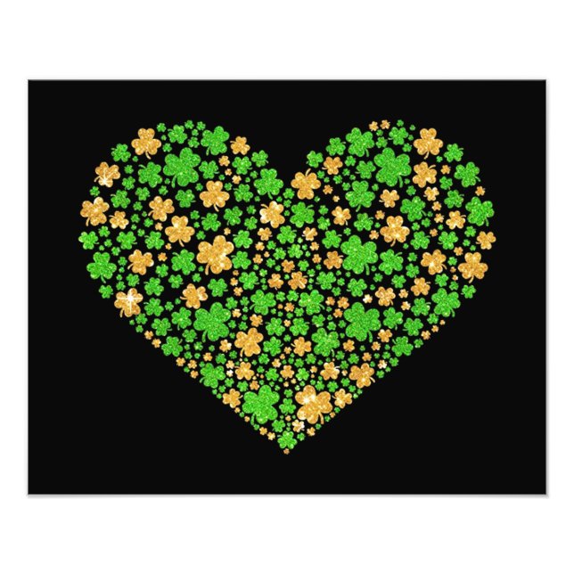 Impression Photo Shamrock Heart St Patrick's Day (Devant)