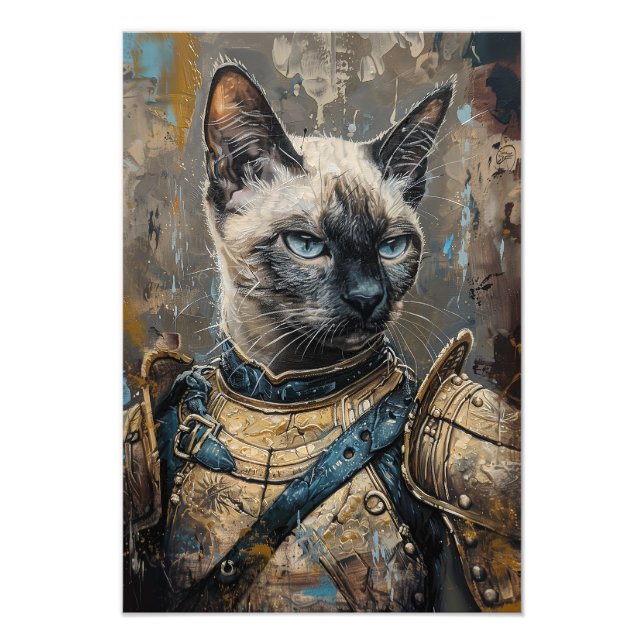 Impression Photo Siamese Cat in Armor (Devant)